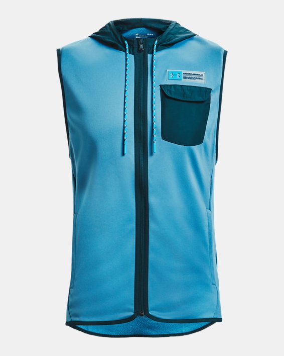 Men's Armour Fleece® Storm Hooded Vest, Blue, pdpMainDesktop image number 5